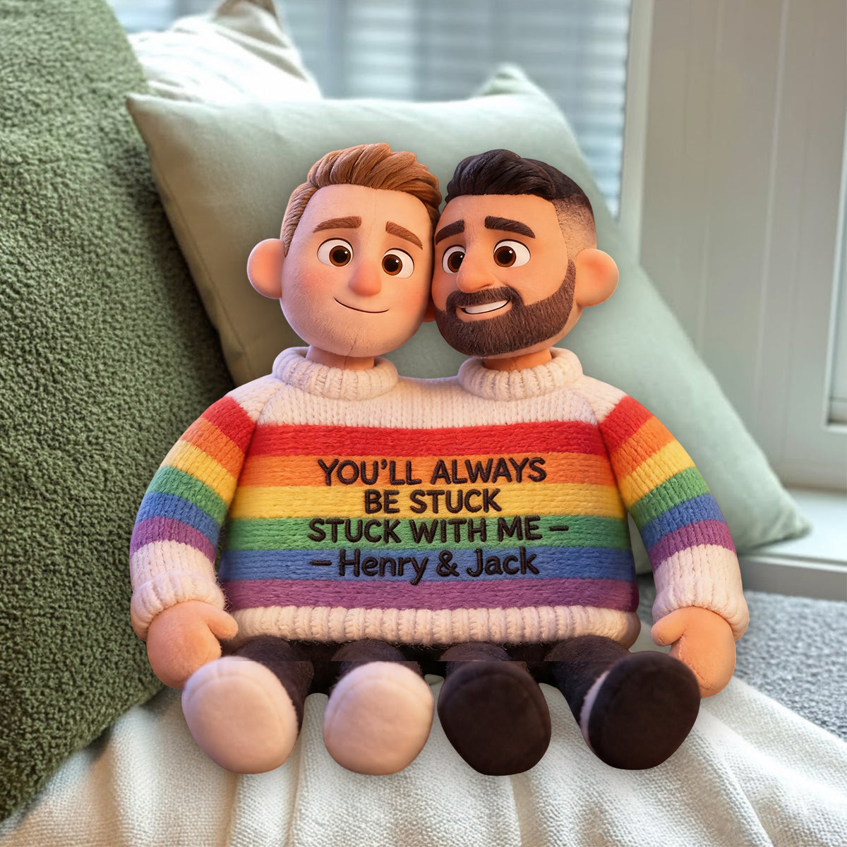 Personalisierte LGBT Unterstützung Premium Kunstfell Kissen