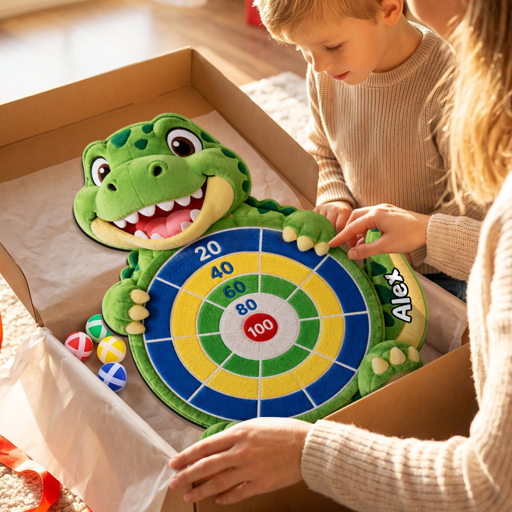 Bereit, Zielen, Kichern! - Personalisierter Kinder Sticky Ball Dartboard Set