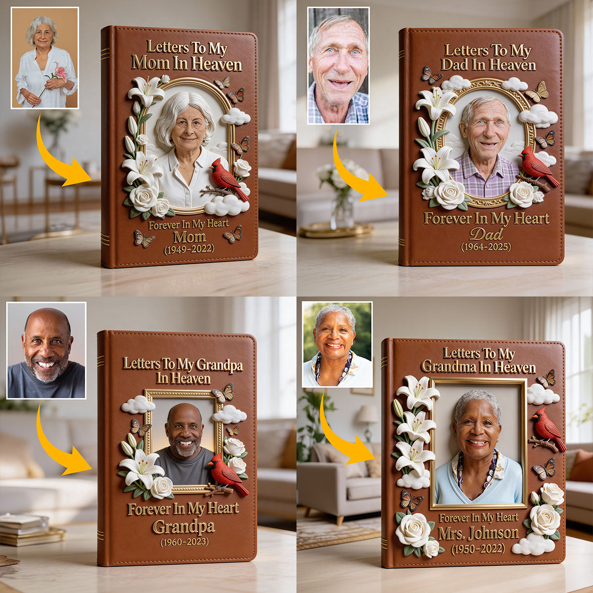 Memorial Gift For Lost Of Loved Ones - Personalized Memorial Leather Journal