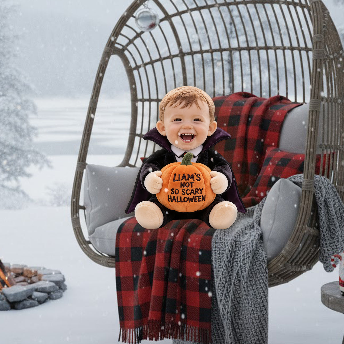 Kids Halloween Cosplay - Personalized Kid Premium Faux Fur Pillow