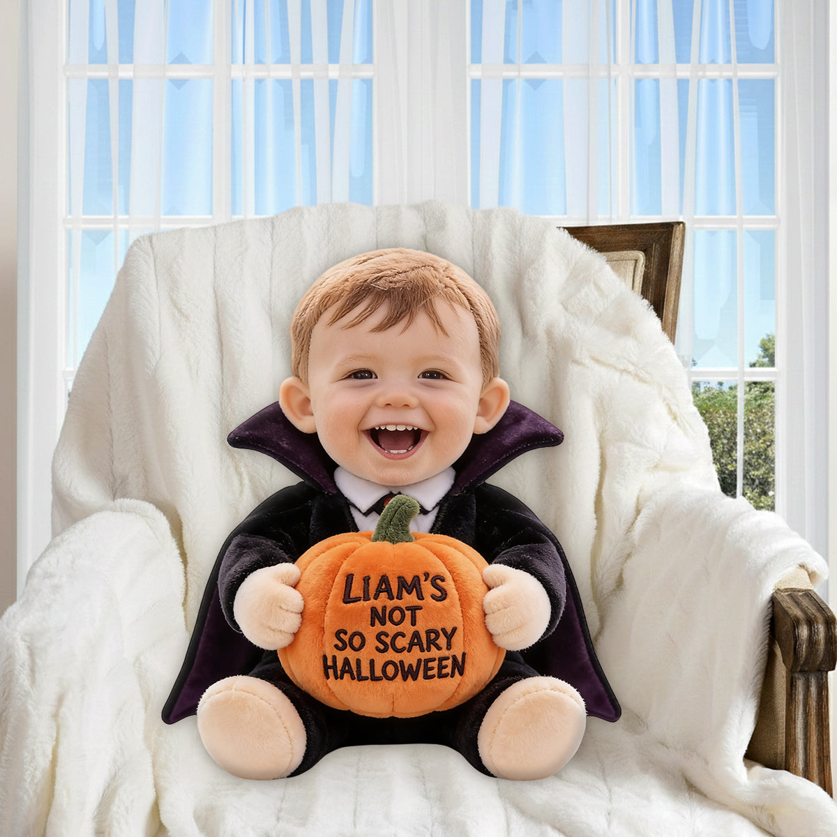 Kids Halloween Cosplay - Personalized Kid Premium Faux Fur Pillow