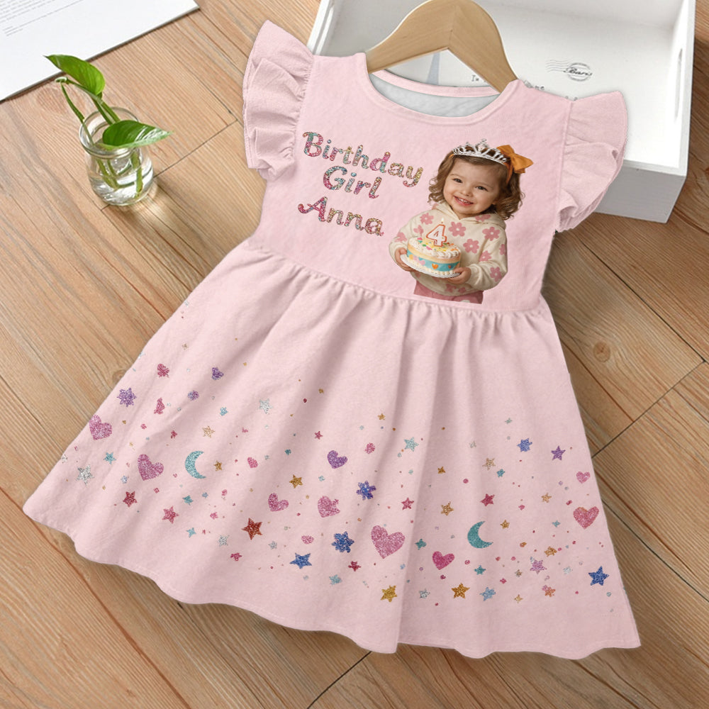 Robe d'anniversaire, Personnalisée à partir de n'importe quelle photo - Robe à volants d'anniversaire personnalisée