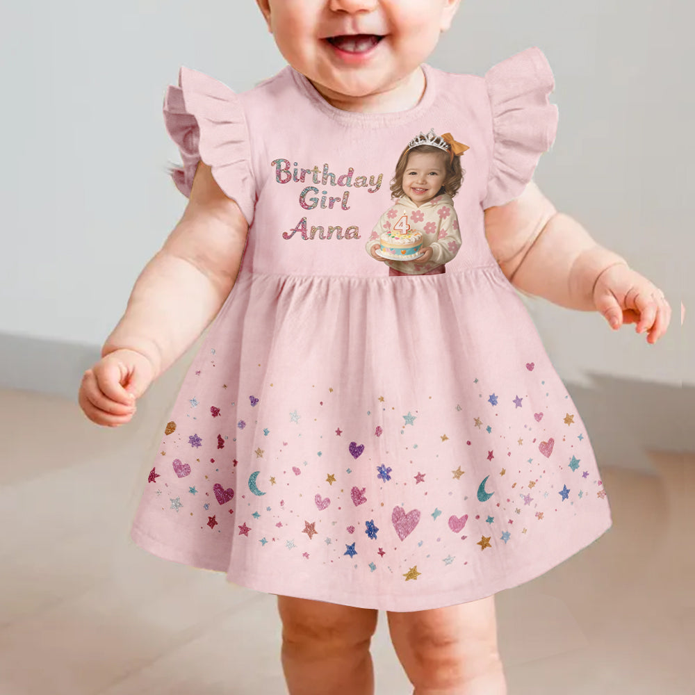 Robe d'anniversaire, Personnalisée à partir de n'importe quelle photo - Robe à volants d'anniversaire personnalisée