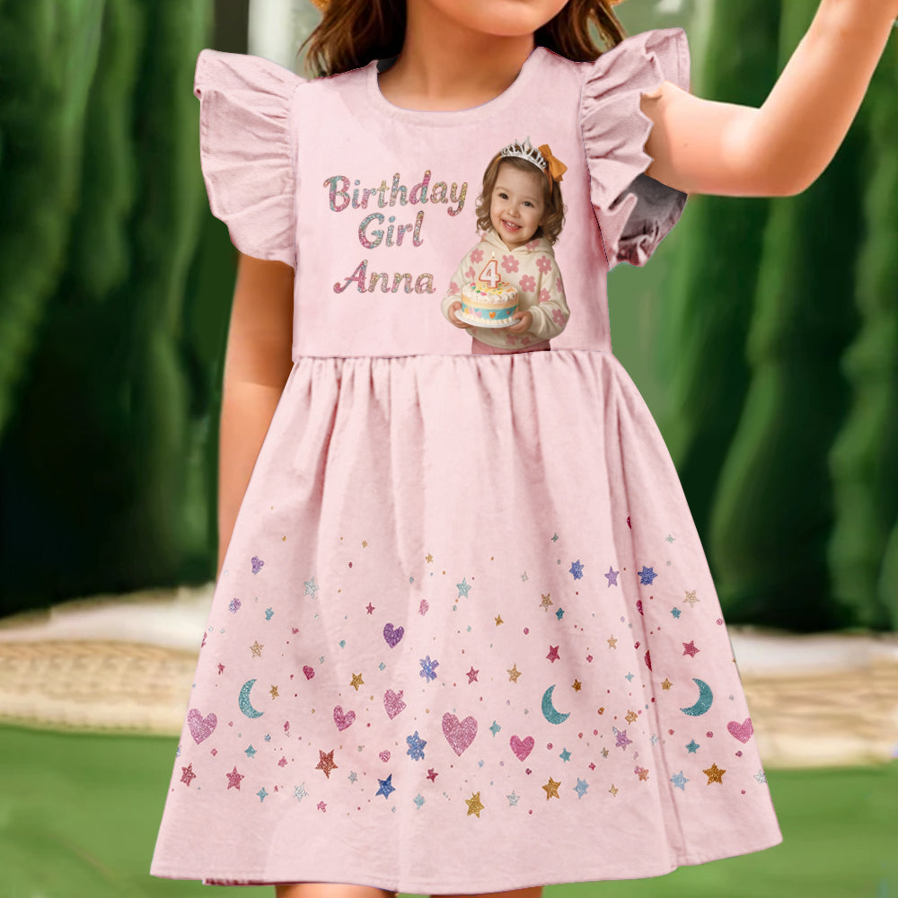 Robe d'anniversaire, Personnalisée à partir de n'importe quelle photo - Robe à volants d'anniversaire personnalisée