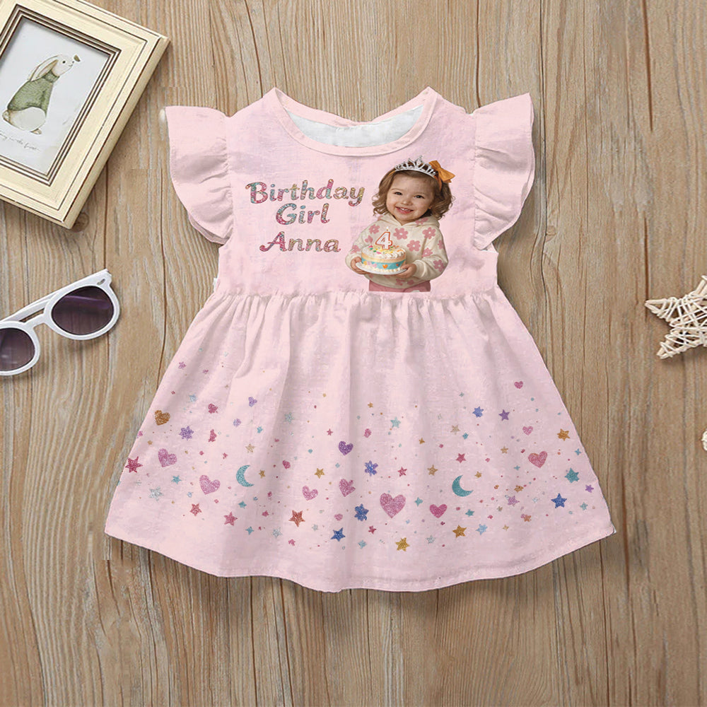 Robe d'anniversaire, Personnalisée à partir de n'importe quelle photo - Robe à volants d'anniversaire personnalisée