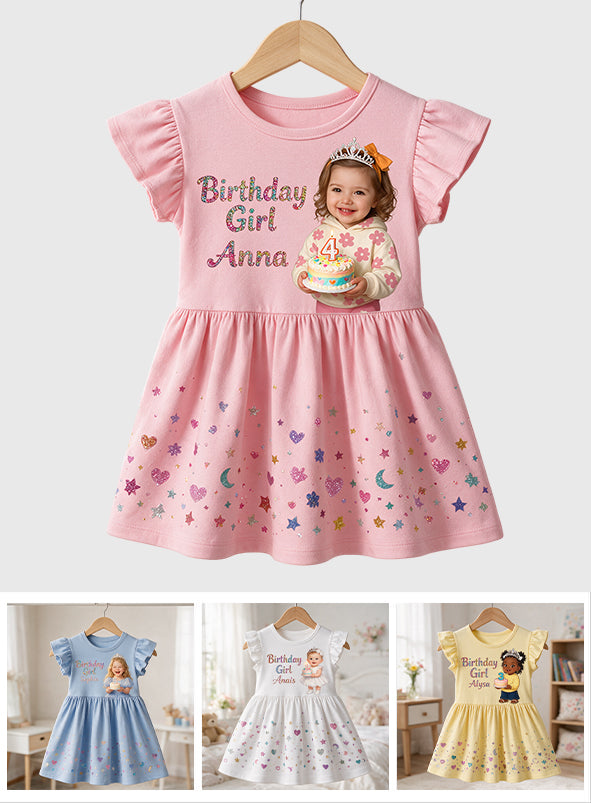 Robe d'anniversaire, Personnalisée à partir de n'importe quelle photo - Robe à volants d'anniversaire personnalisée