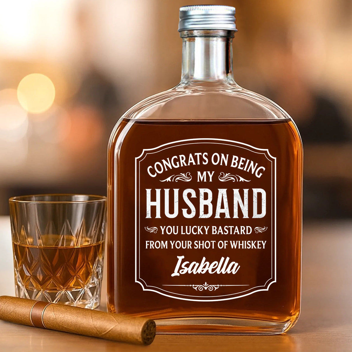 Cheers To My Amazing Husband - Personalized Couple Wine Bottle