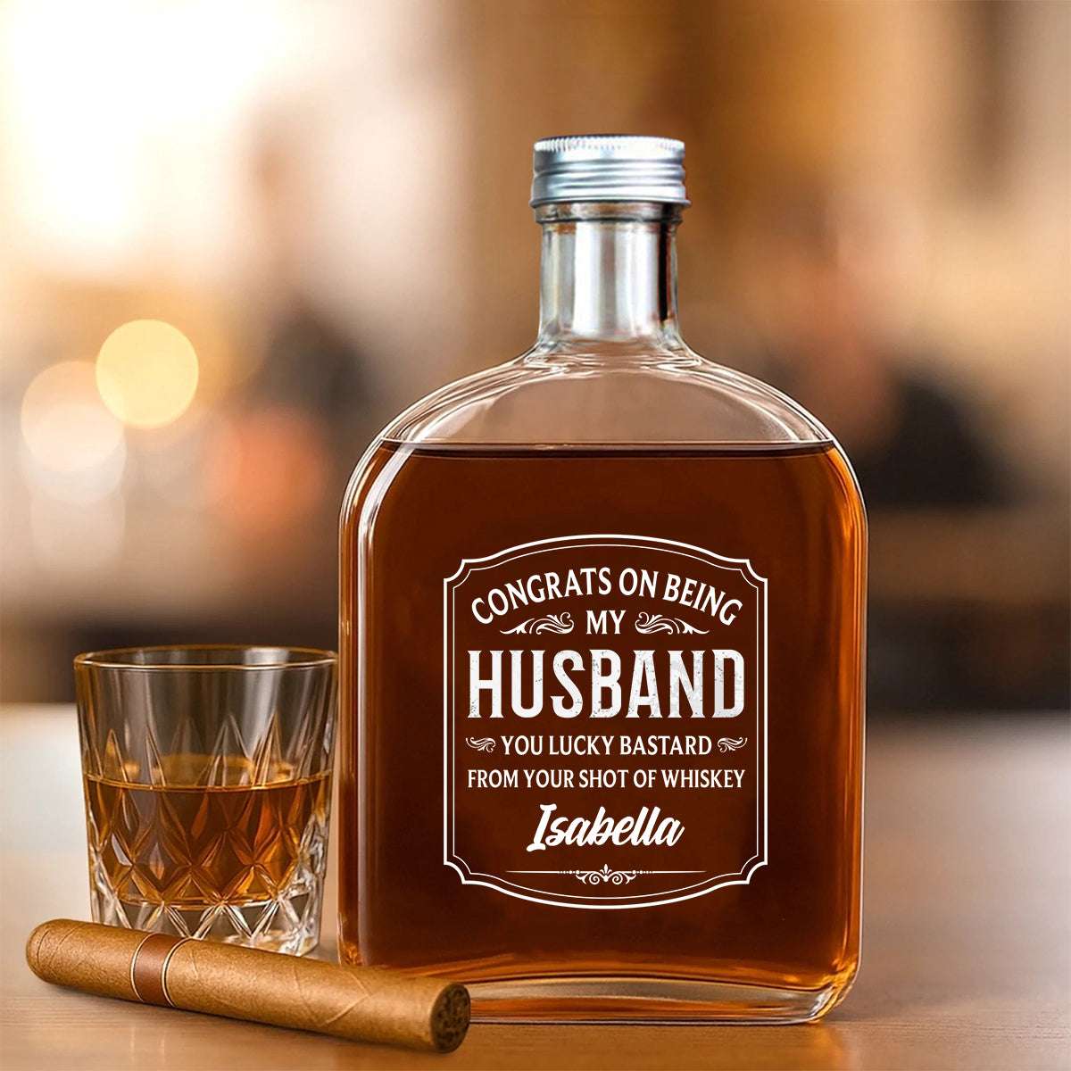 Cheers To My Amazing Husband - Personalized Couple Wine Bottle