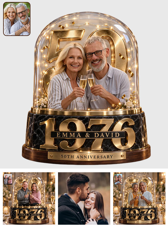 Personalized Couple Gift, Romantic Anniversary Figurine for Husband Wife with Names and Date, Boyfriend Girlfriend Gift - Personalized Couple Custom Shaped Acrylic Plaque