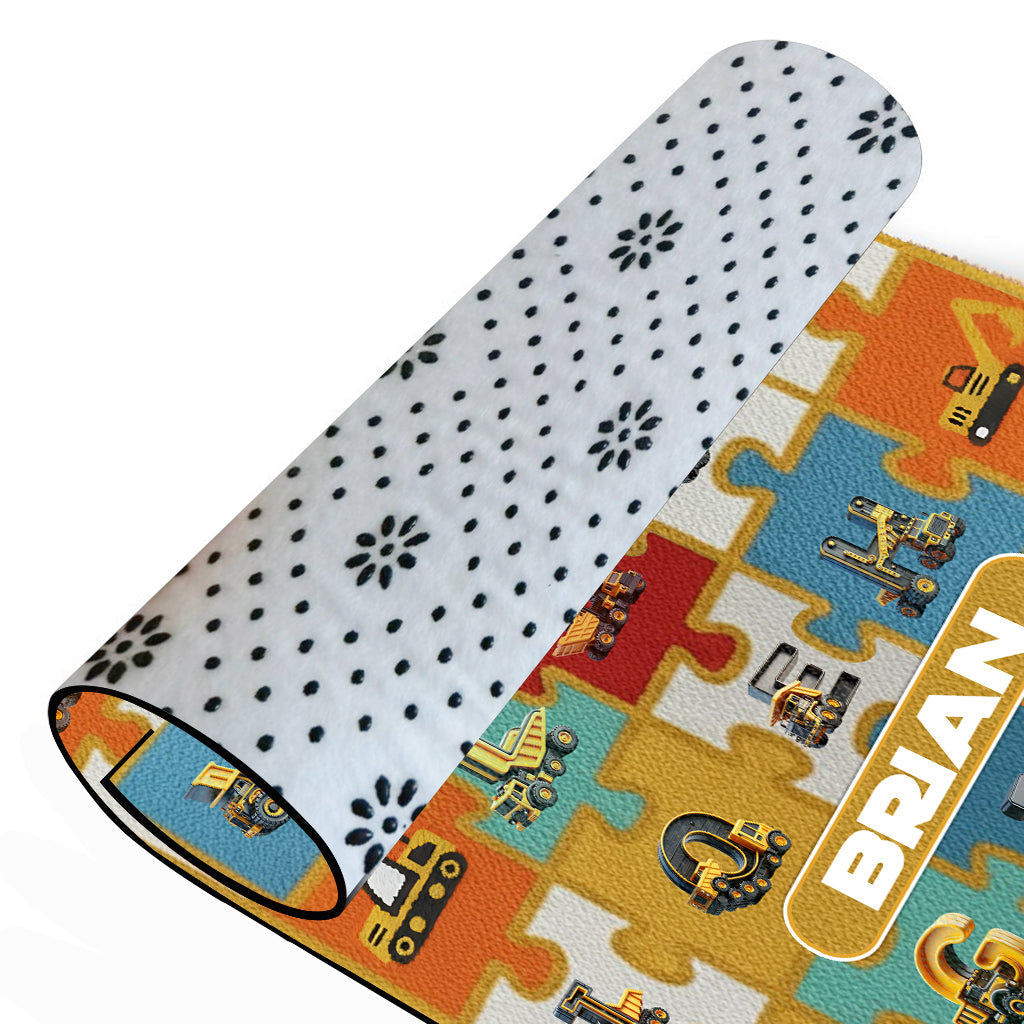 Construction de l'alphabet - Tapis enfant personnalisé