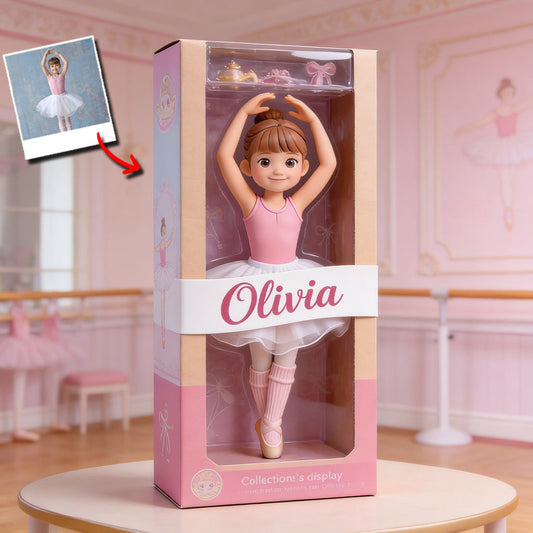 Liebe zum Ballett – Individuell gestaltet nach Foto – Personalisierte Acrylplakette in Ballettform