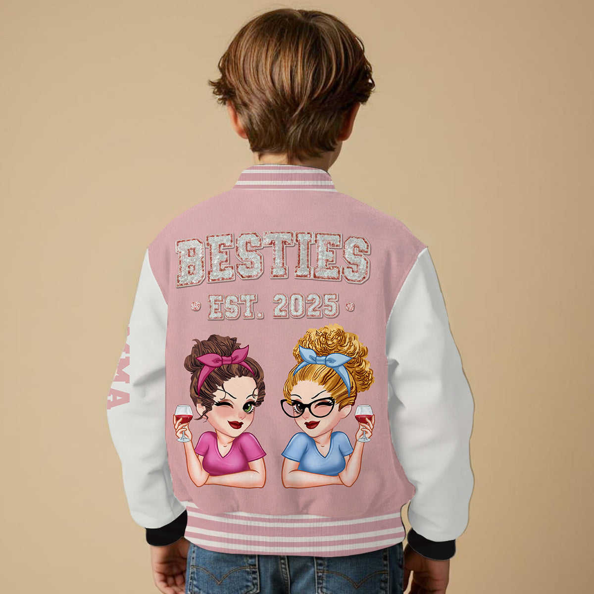 Meilleures amies pour toujours - Veste universitaire personnalisée pour meilleures amies