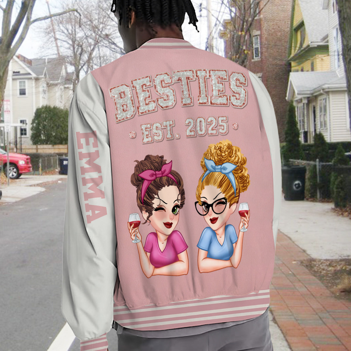 Meilleures amies pour toujours - Veste universitaire personnalisée pour meilleures amies