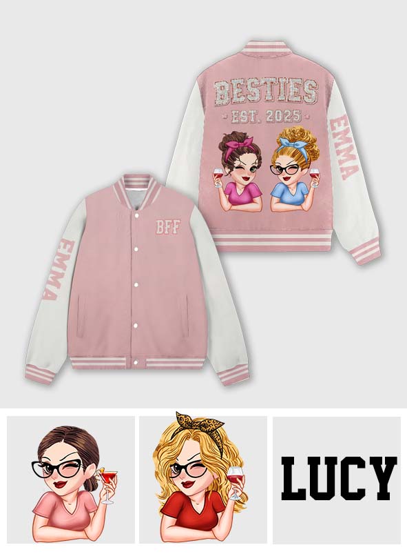 Meilleures amies pour toujours - Veste universitaire personnalisée pour meilleures amies