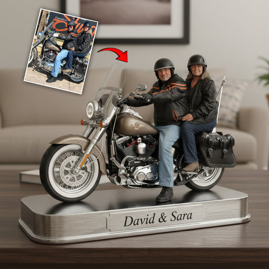 Individuell gestaltbar nach Foto – Personalisierte Acrylplakette in Bikerform