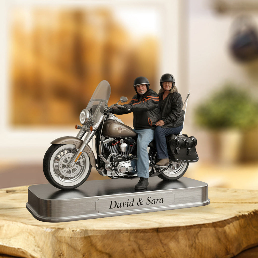 Individuell gestaltbar nach Foto – Personalisierte Acrylplakette in Bikerform