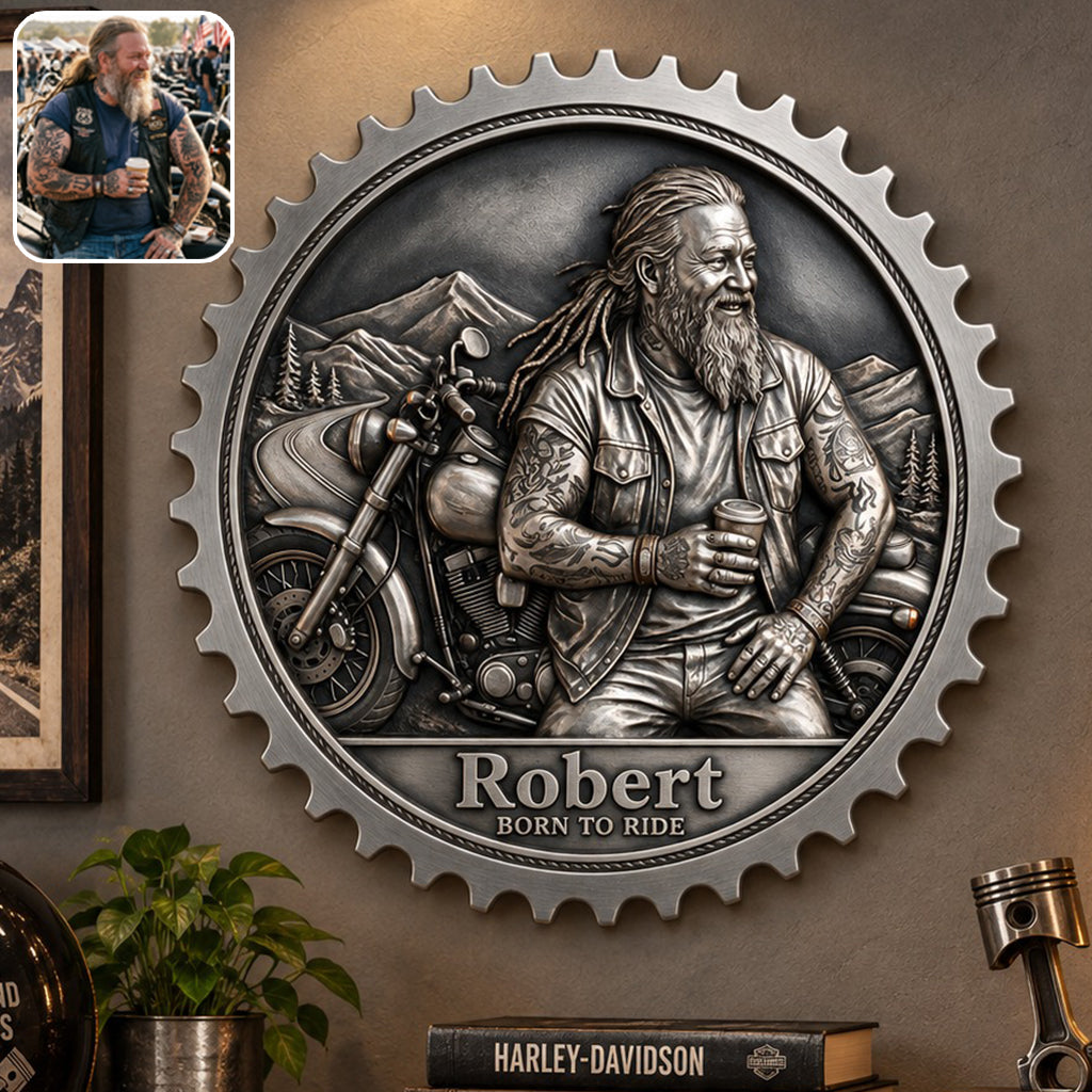 Born To Ride - Personalized Biker 3D Printed Cut Metal Sign