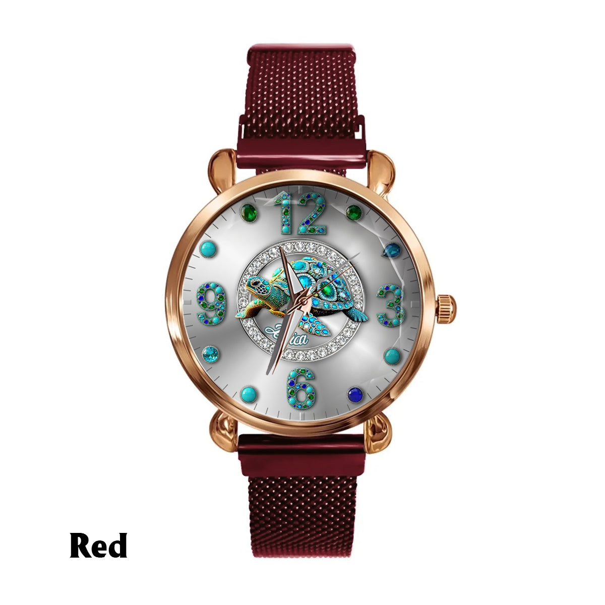 Montre-bracelet personnalisée pour femme Love Turtle - Tortue
