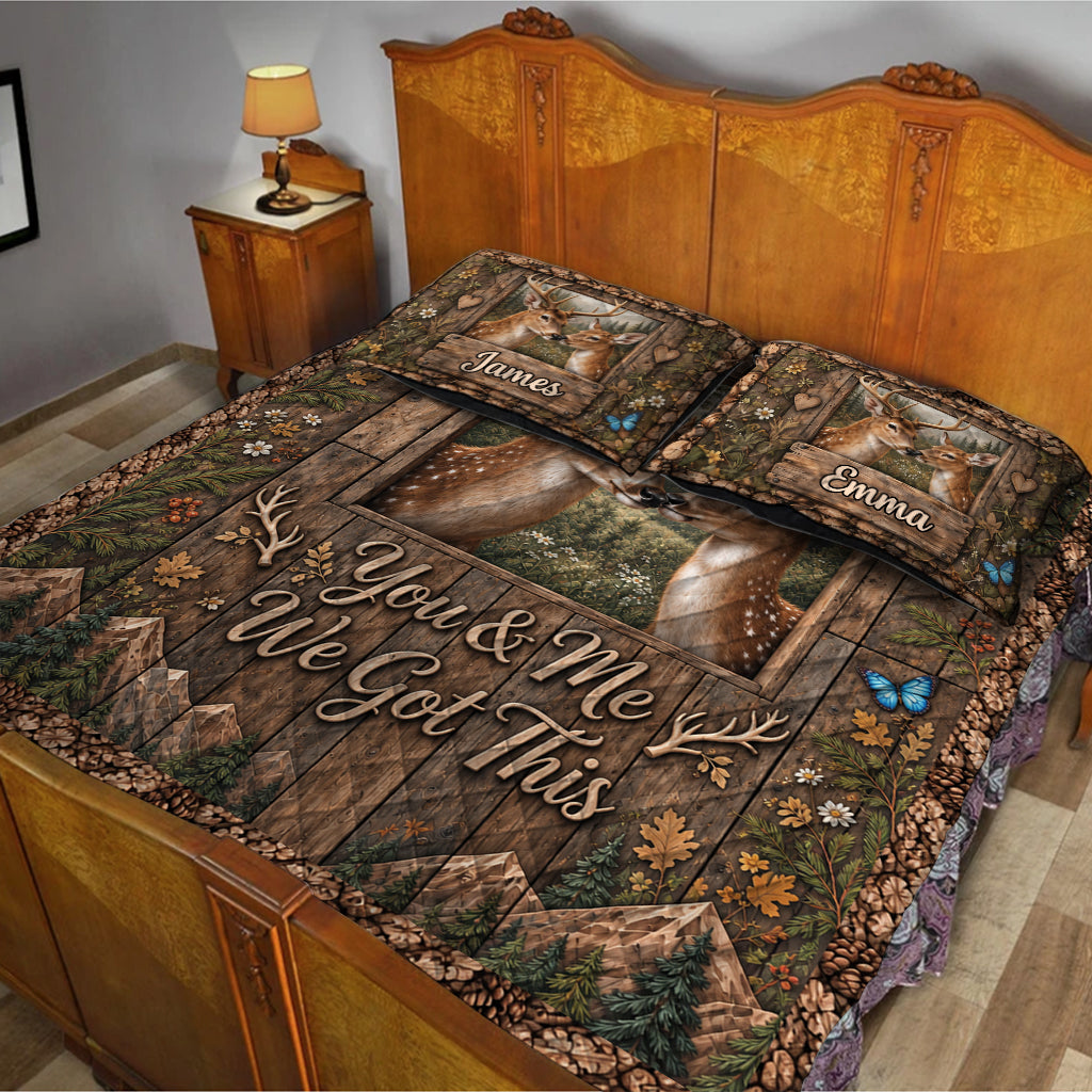 You & Me We Got This - Personalized Hunting Quilt Set