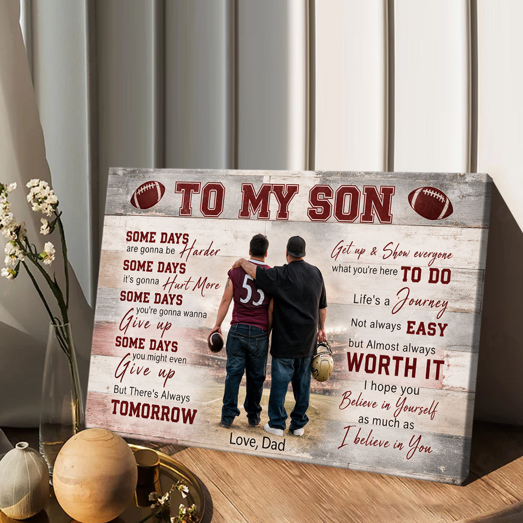 Gift For Sport Kid, Custom Any Sport & Any Photo - Personalized Football Canvas And Poster