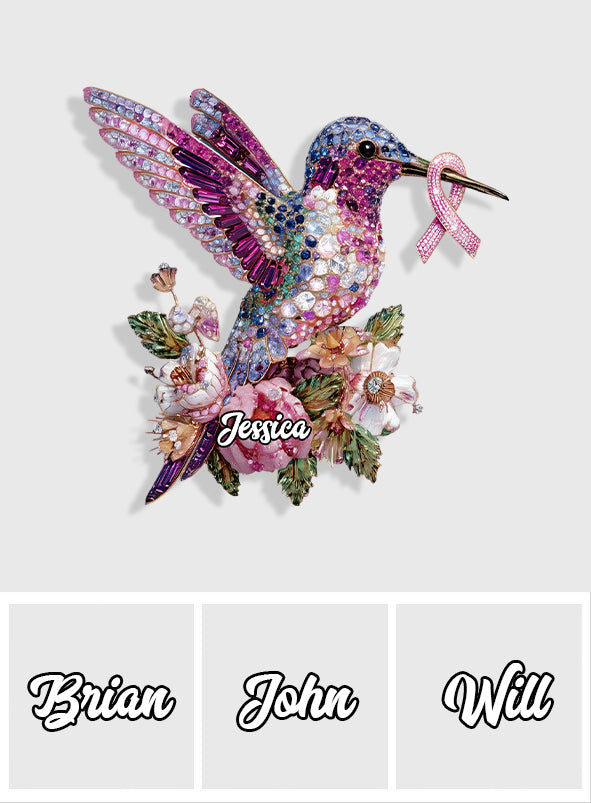 Colibri, symbole de sensibilisation au cancer du sein - Épinglette personnalisée de sensibilisation au cancer du sein