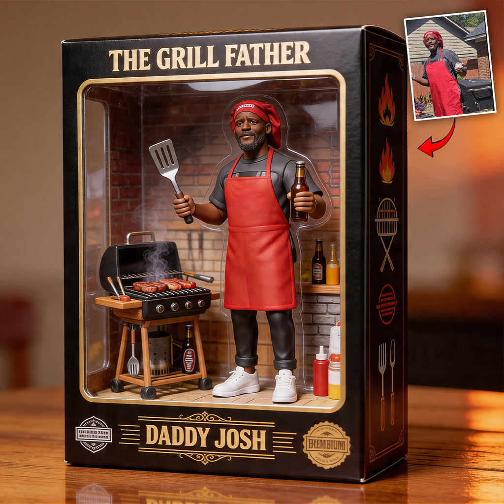 Der Grillvater - Personalisierte Vater Acrylplakette in Sonderform