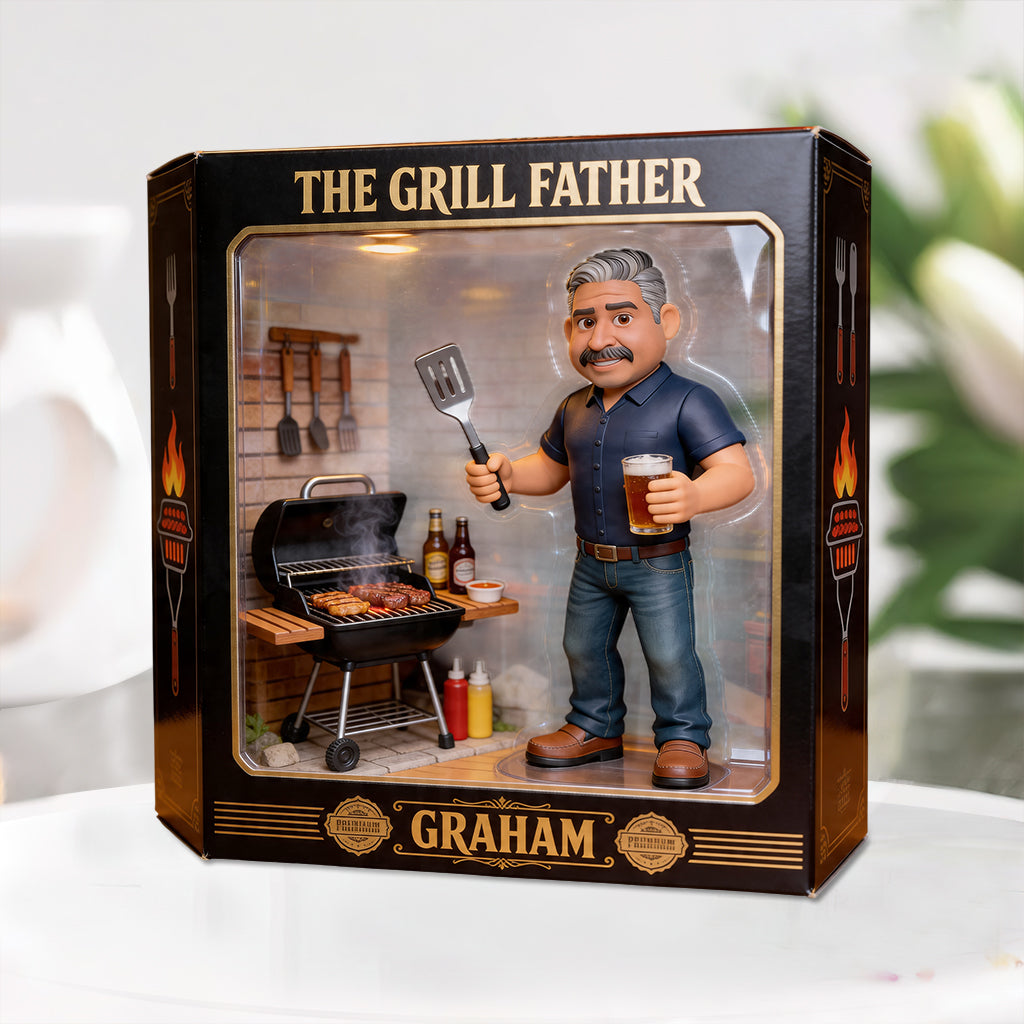 Der Grillvater - Personalisierte Vater Acrylplakette in Sonderform