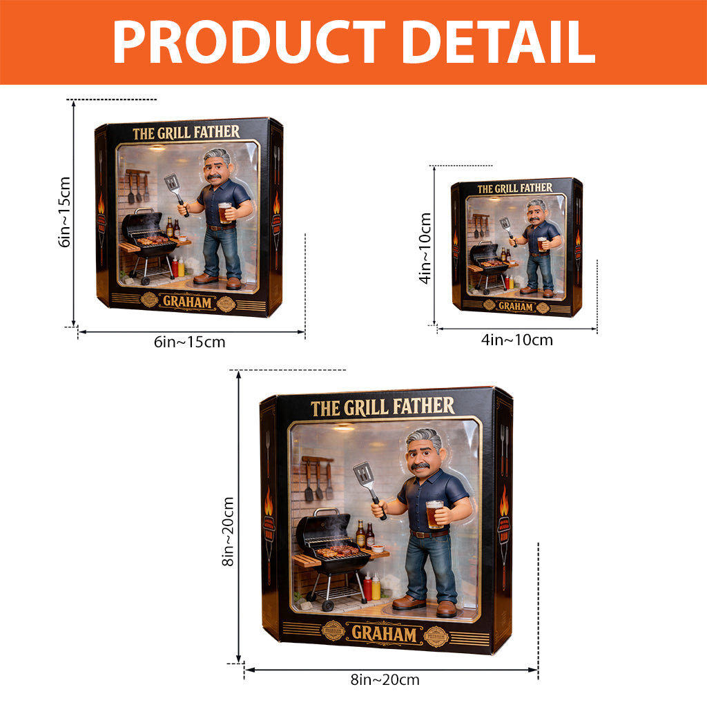 Der Grillvater - Personalisierte Vater Acrylplakette in Sonderform