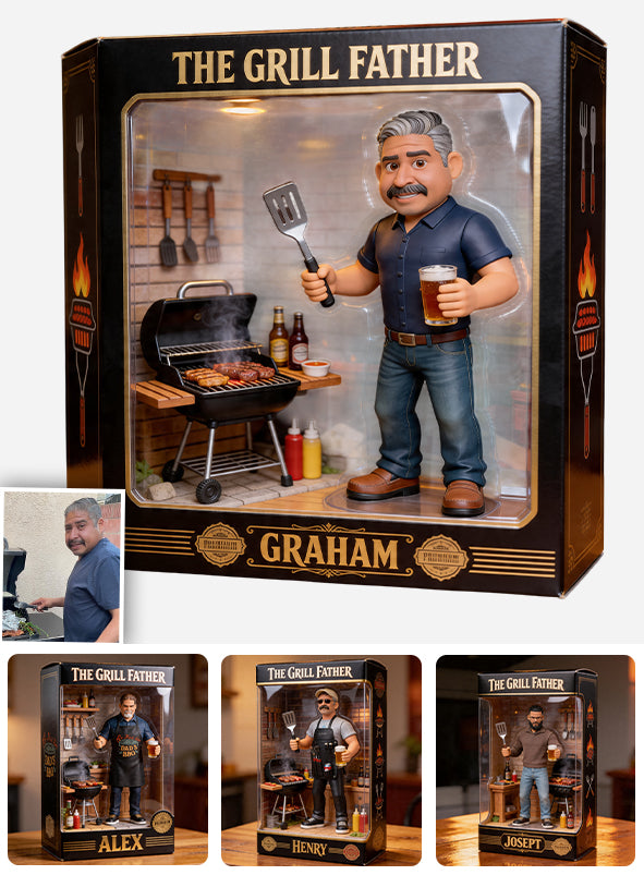 Der Grillvater - Personalisierte Vater Acrylplakette in Sonderform