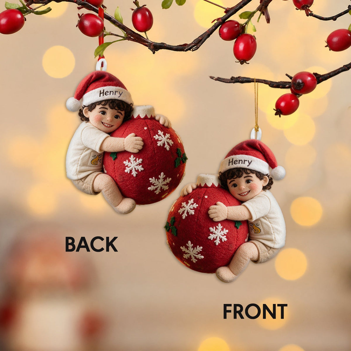 Kleines Weihnachten - Personalisierte Kinder Plüsch Ornament