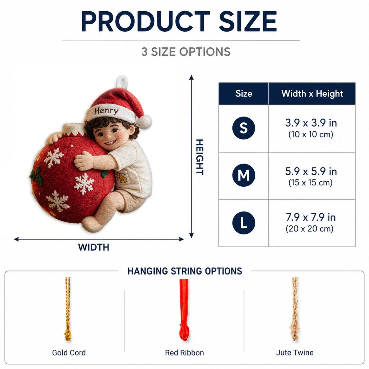 Kleines Weihnachten - Personalisierte Kinder Plüsch Ornament