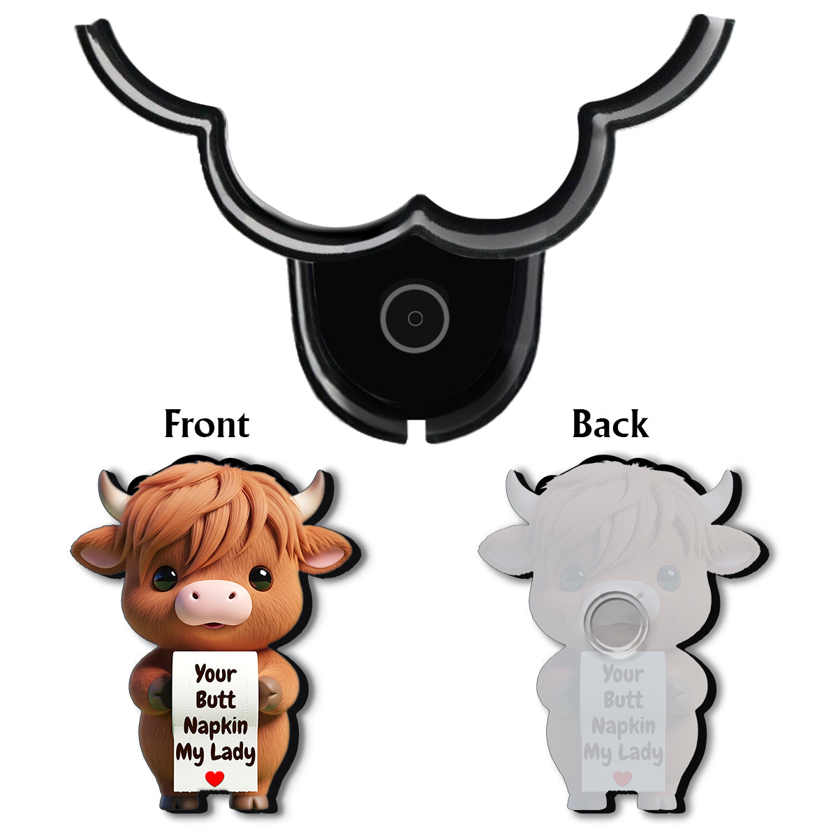 Votre serviette, mon Seigneur, Vache Rigolote - Porte-papier toilette personnalisé en forme de vache des Highlands