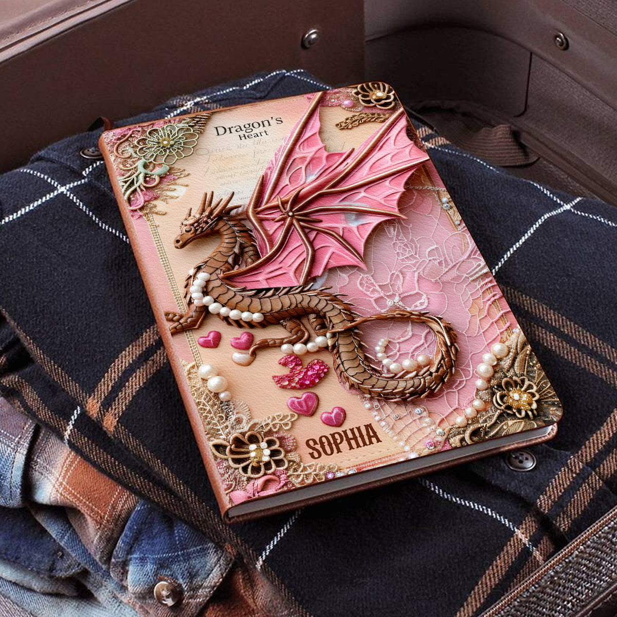 Drachenherz – Personalisiertes Drachen-Lederjournal