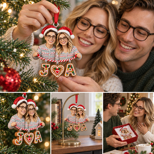 Frohe Weihnachten Paar Geschenk - Personalisierte Paar Ornament mit Charm
