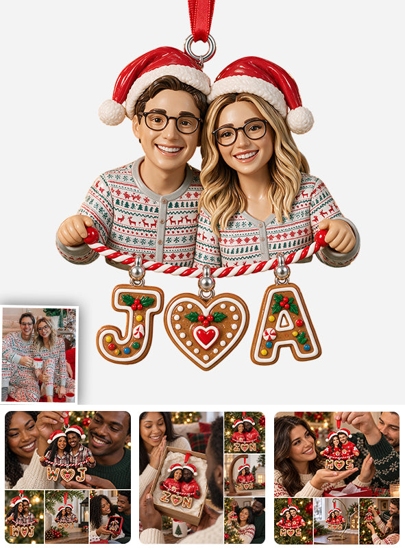 Merry Christmas Couple Gift - Personalized Couple Ornament With Charm