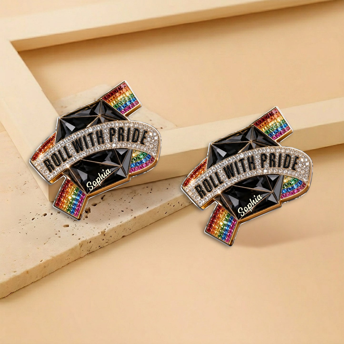 Affichez votre fierté - Épingle émaillée personnalisée LGBT en relief 3D