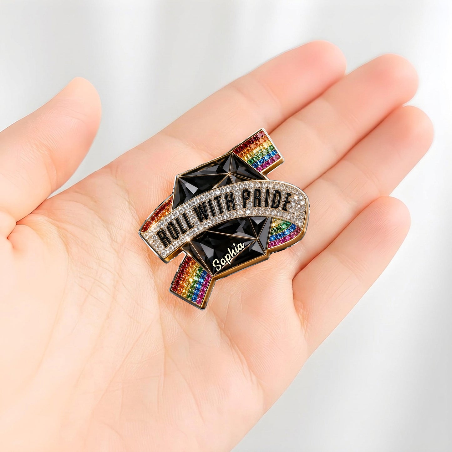 Affichez votre fierté - Épingle émaillée personnalisée LGBT en relief 3D