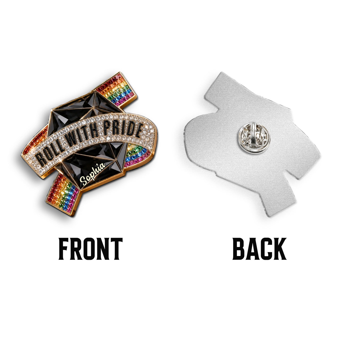 Affichez votre fierté - Épingle émaillée personnalisée LGBT en relief 3D