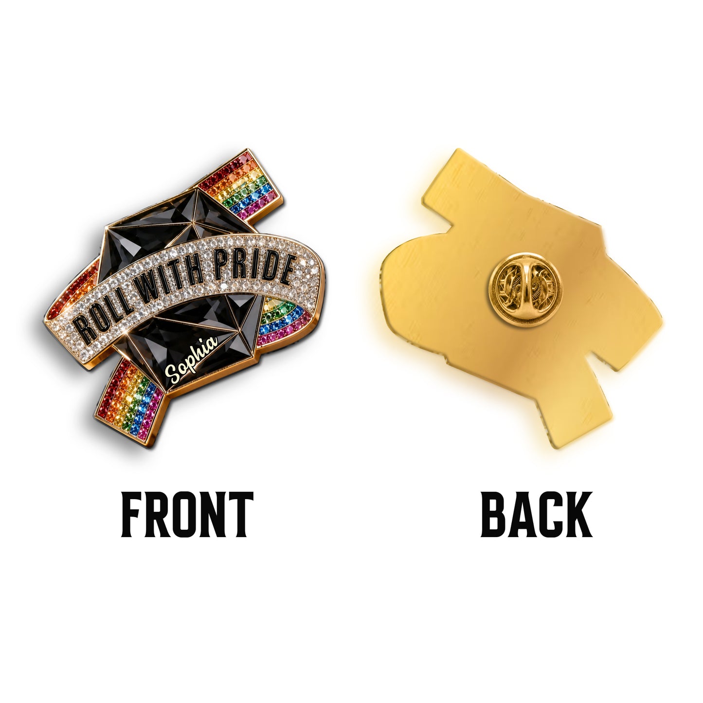 Affichez votre fierté - Épingle émaillée personnalisée LGBT en relief 3D