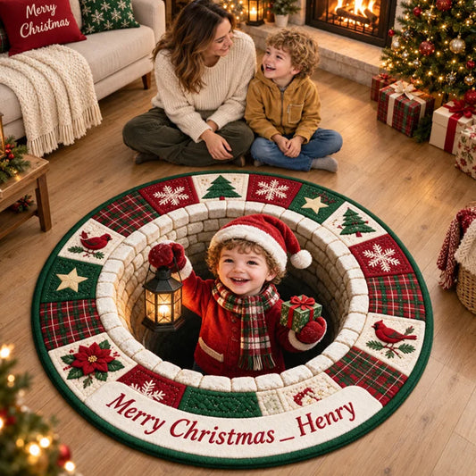 Merry Christmas - Personalized Kid Non-Slip Tufted Rug