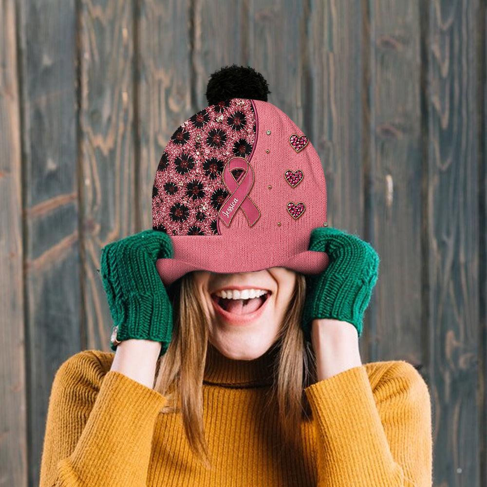 Foi Espoir Amour - Bonnet Personnalisé de Sensibilisation au Cancer du Sein