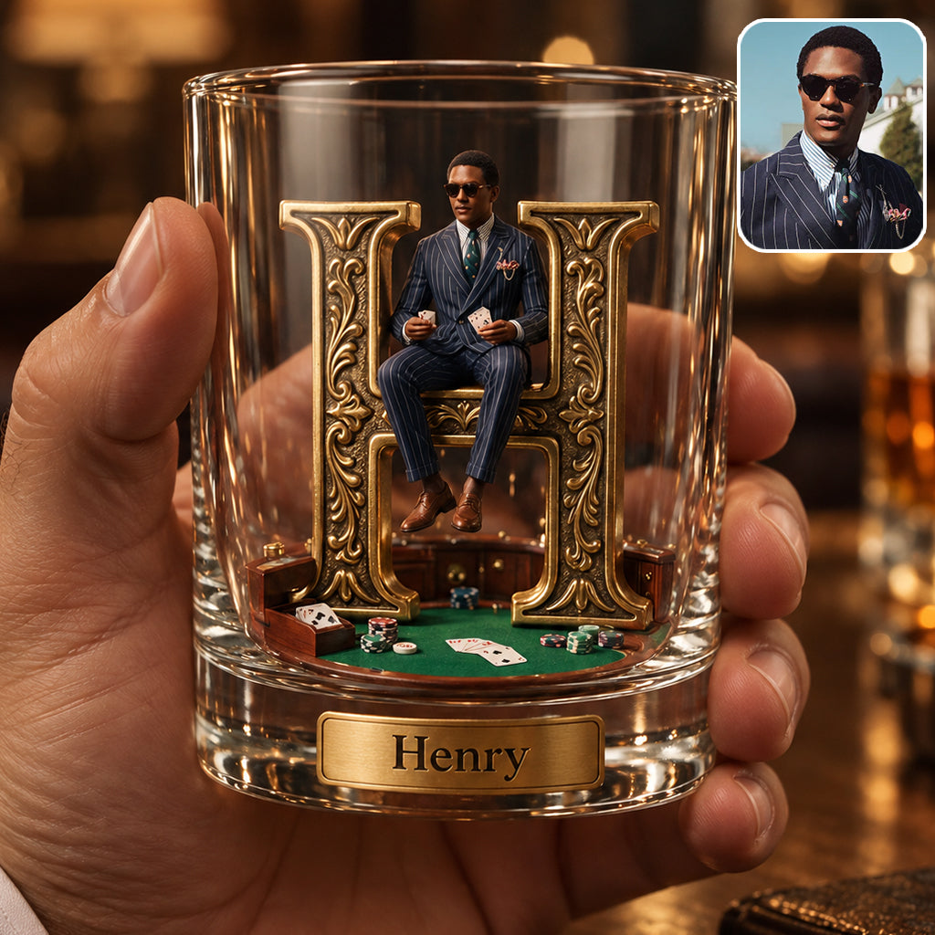 Starke Spieler - Personalisierbares Poker-Whiskeyglas