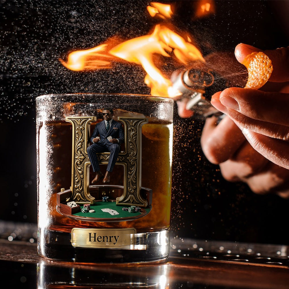 Starke Spieler - Personalisierbares Poker-Whiskeyglas