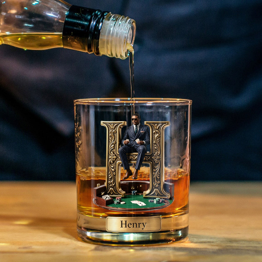 Starke Spieler - Personalisierbares Poker-Whiskeyglas