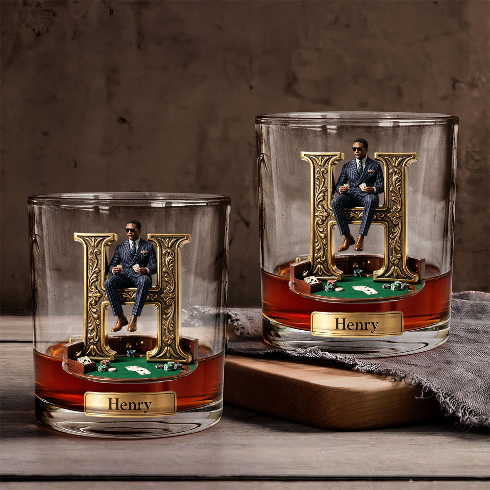 Starke Spieler - Personalisierbares Poker-Whiskeyglas