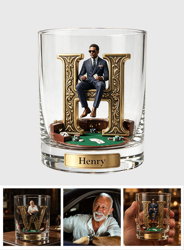 Starke Spieler - Personalisierbares Poker-Whiskeyglas