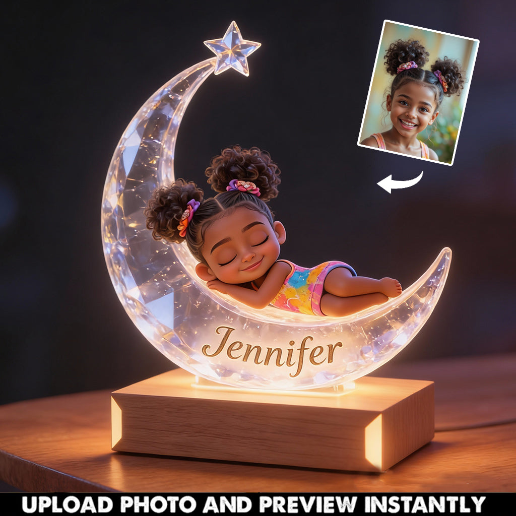 Veilleuse LED personnalisée pour enfant « Je t'aime bébé » en acrylique