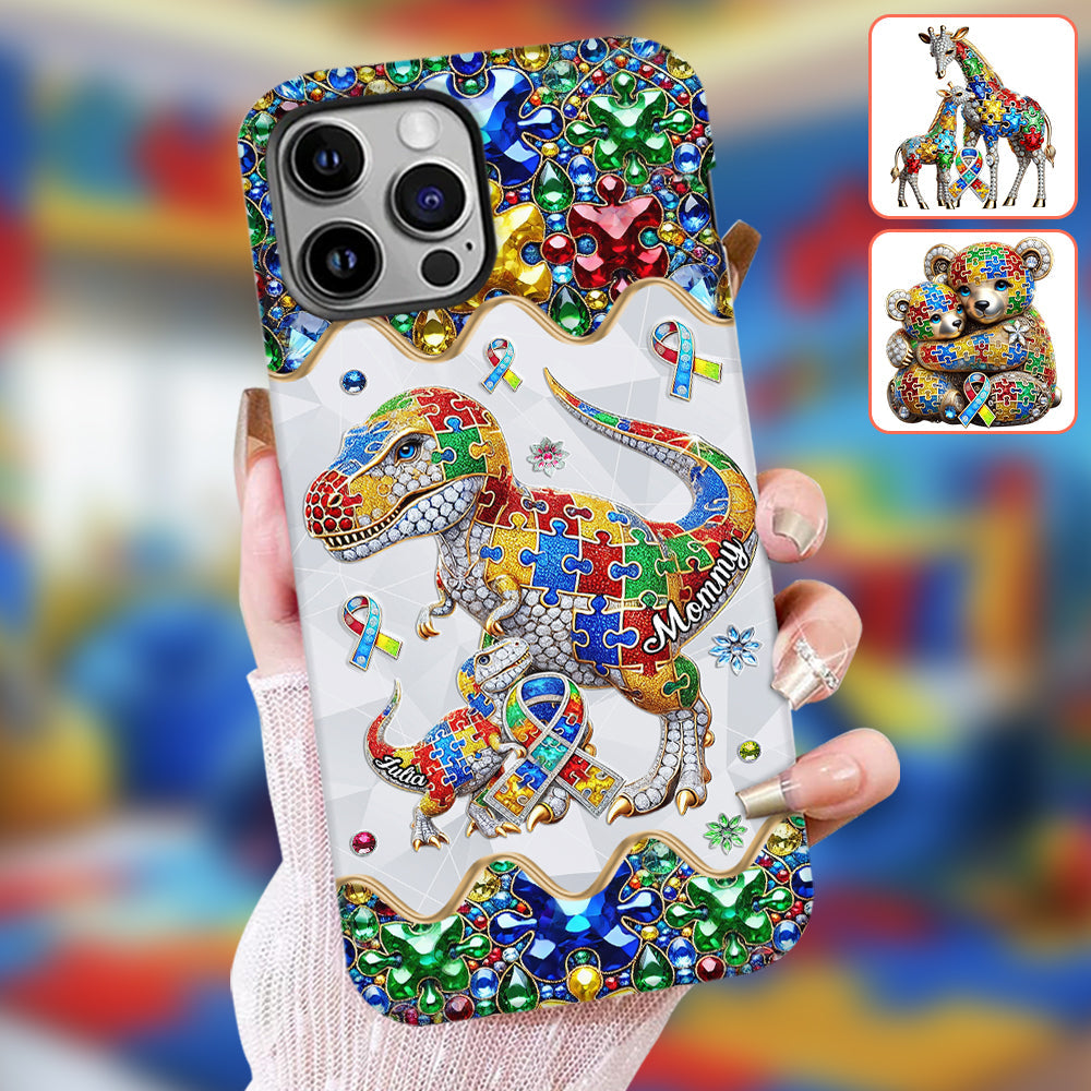 Strong Mama - Coque de téléphone personnalisée avec impression intégrale pour la sensibilisation à l'autisme