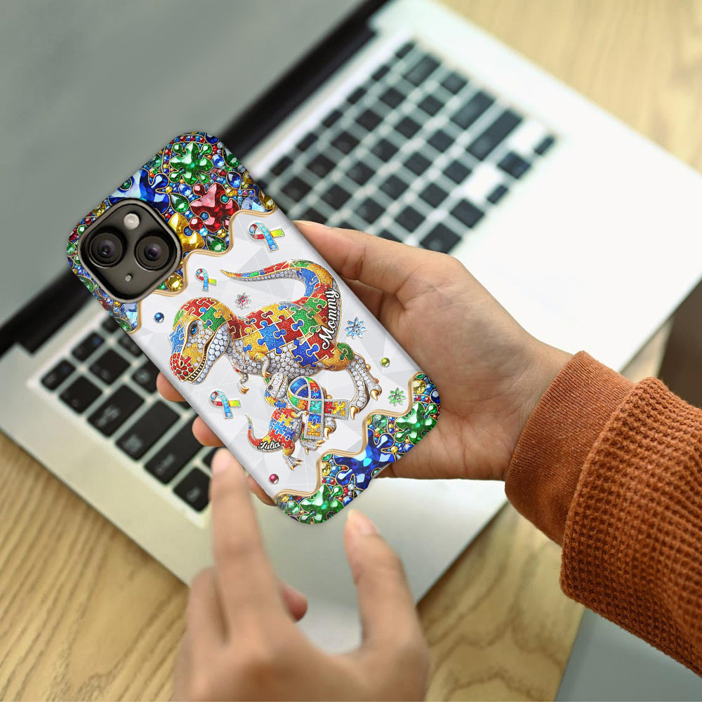 Strong Mama - Coque de téléphone personnalisée avec impression intégrale pour la sensibilisation à l'autisme