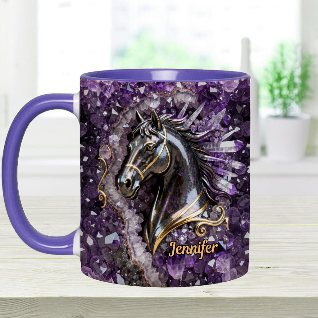 Mug et sous-verre personnalisés Love Horse - Motif cheval